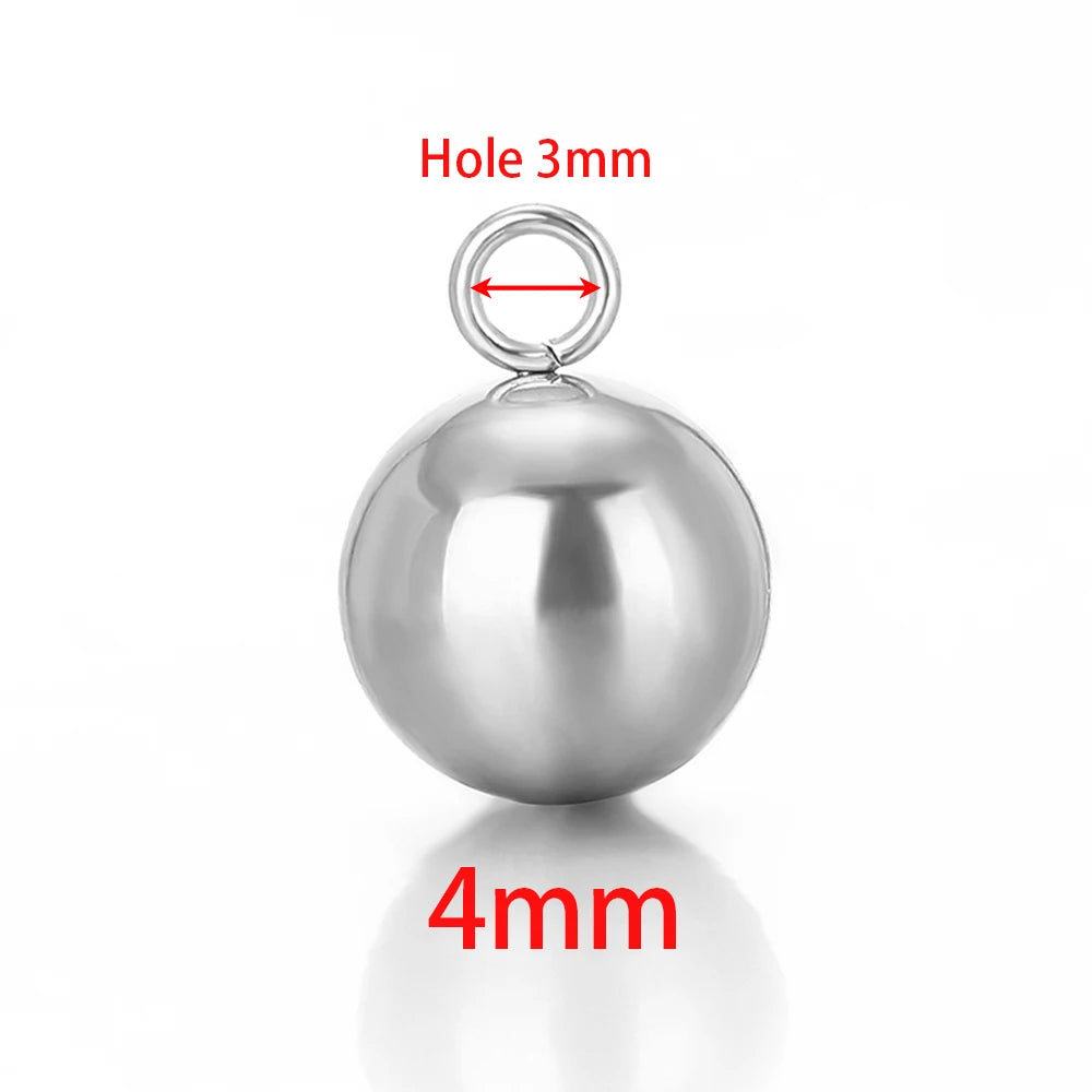 Stainless Steel Solid Ball Beads Charms Pendants for Necklaces in USA.