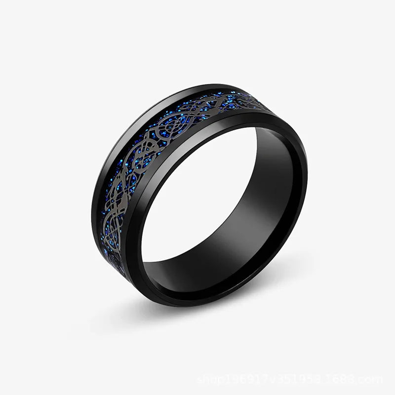 Punk Viking Dragon Black Tungsten Wedding Ring Set in USA