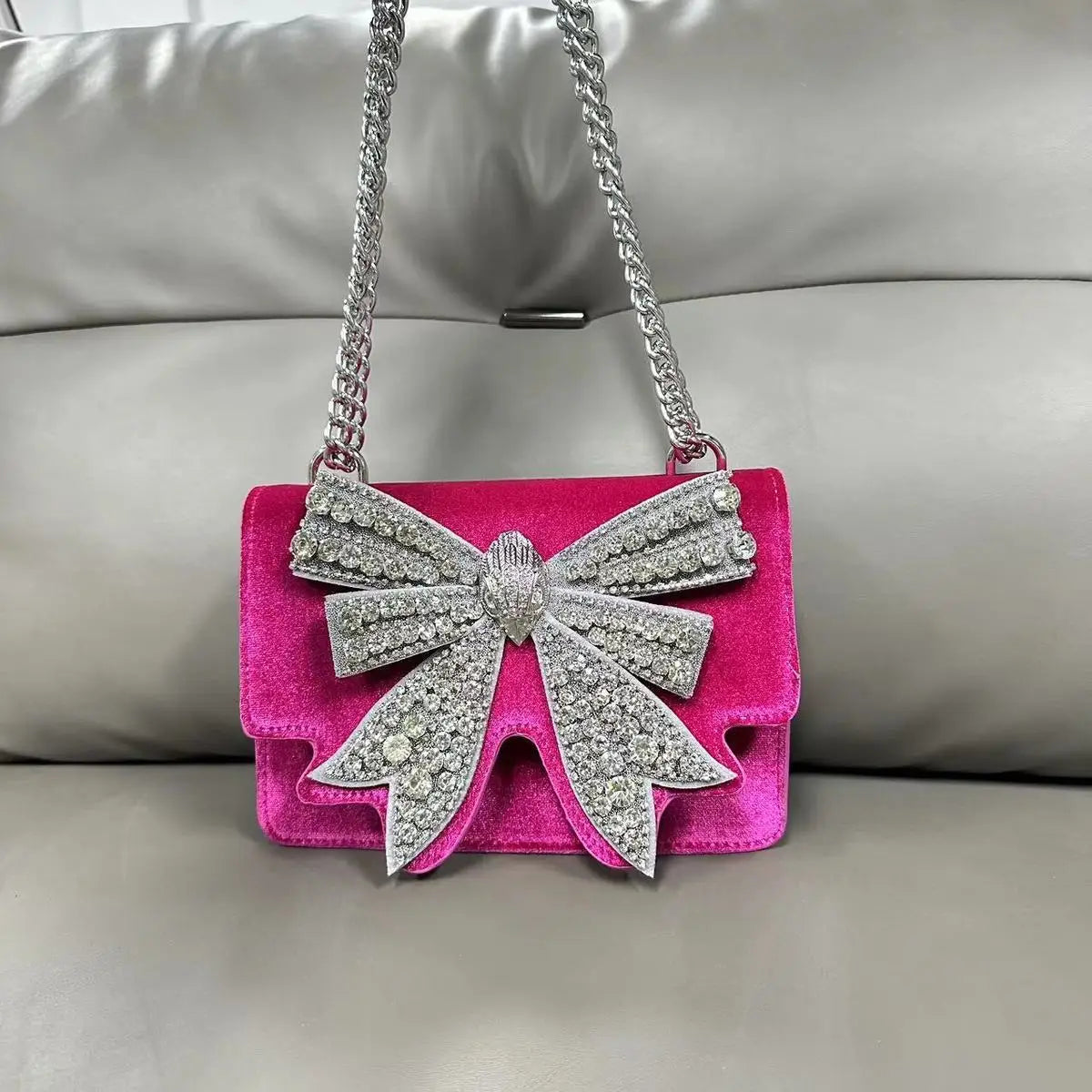 KURT GEIGER LONDON Diamond Studded Bow Bag Fashion in USA