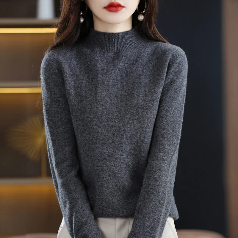 Pure Wool Half-neck Pullover In Autumn And Winter New Cashmere in USA