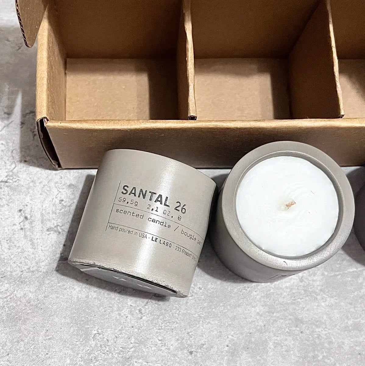 Laboratory Scented Candle Sant Concrete Jar in USA.