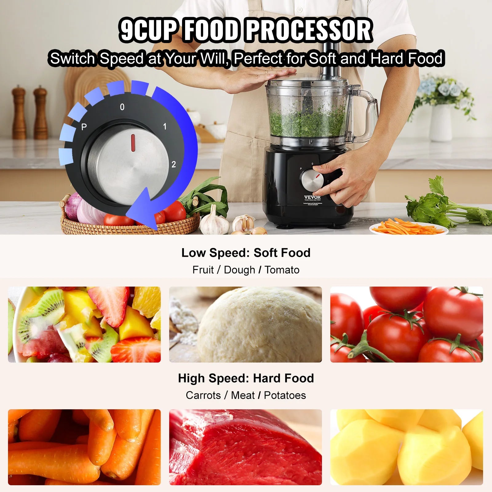 VEVOR Food Processor Vegetable Chopper Chopping Slicing IN USA.