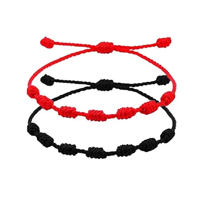 Knots Red Black String Bracelet For Protection Lucky Amulet in USA.