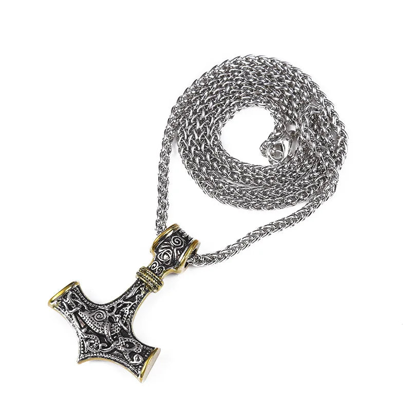 Fashion Viking style Thor hammer pendant necklace in USA