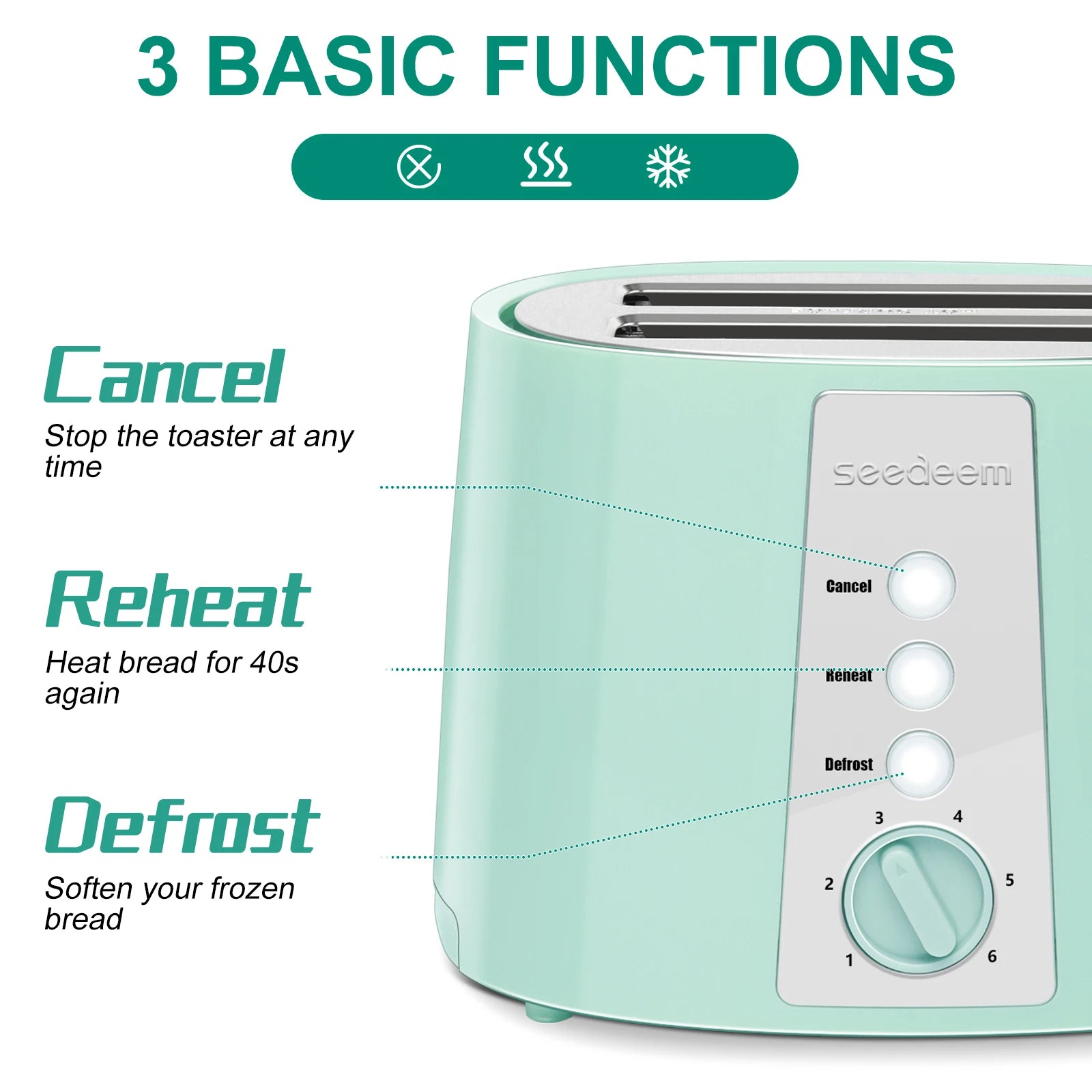 Toaster Slice,Shade Settings, Basic Function,Extra IN USA.