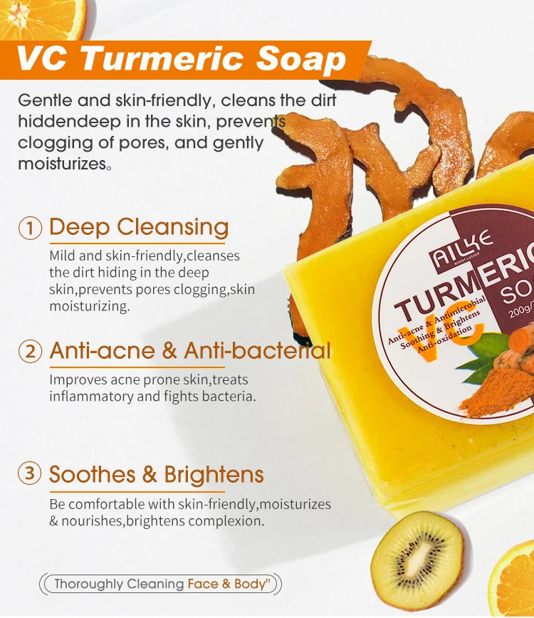 AILKE Natural Turmeric Bath Soa Face & Body in USA