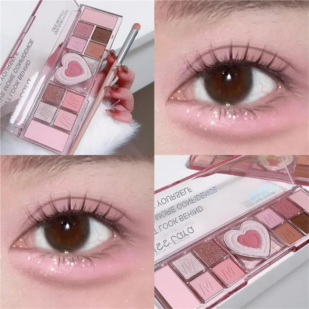 Love Heart Pink Eyeshadow Palette Natural Cool Tone in USA