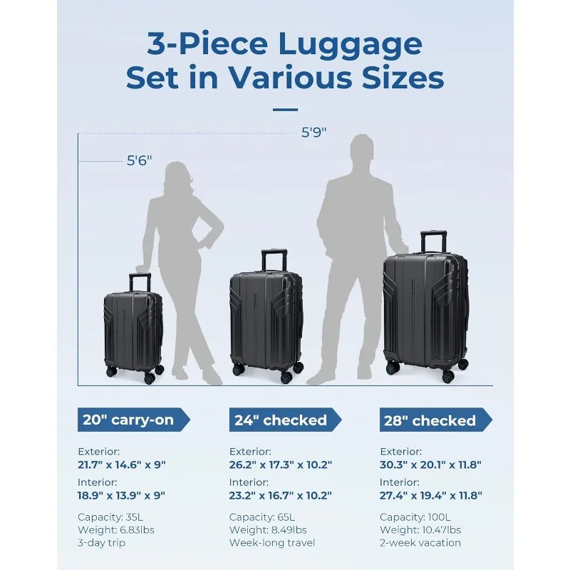 Expandable Carry Luggage Airline Approved Lightweight in USA