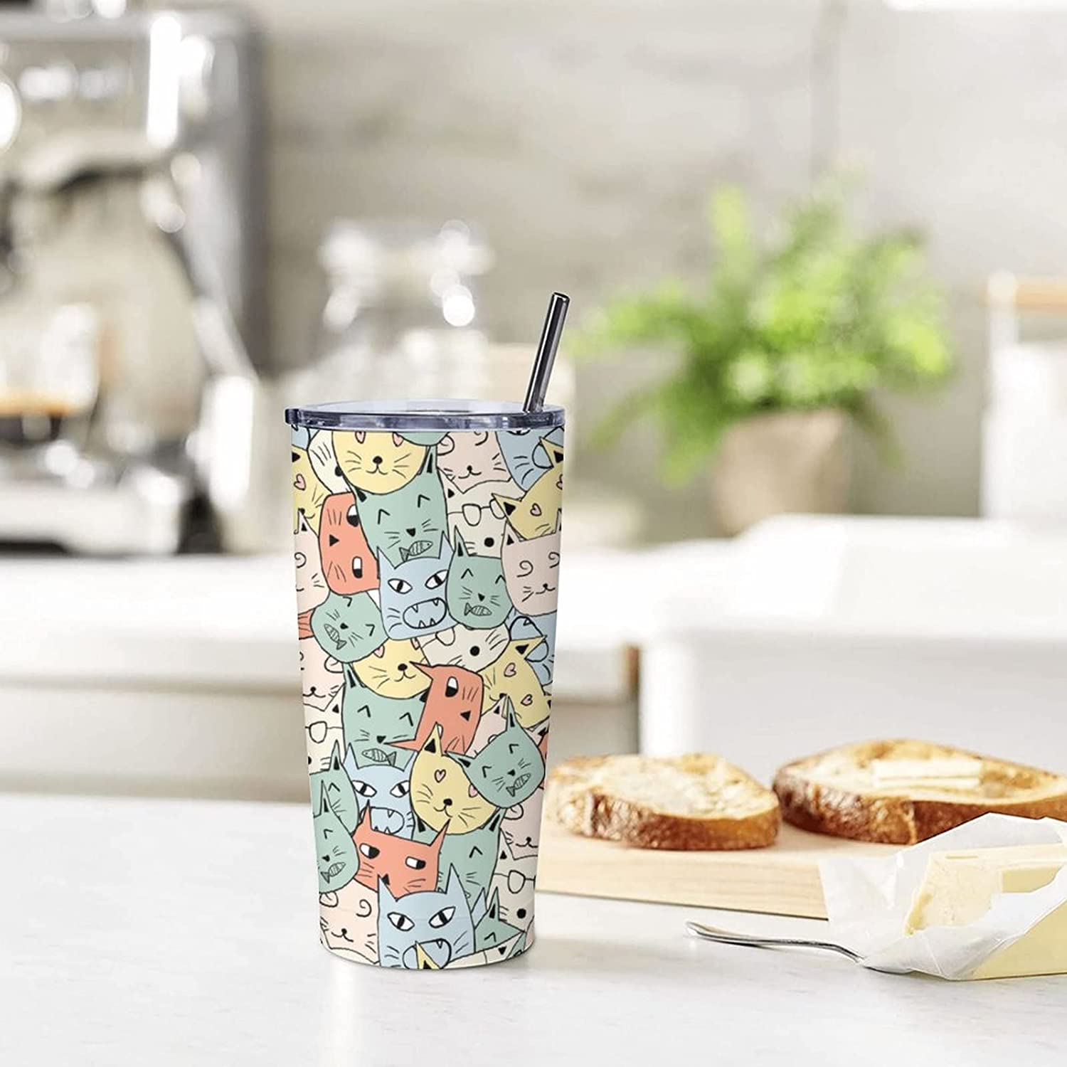 Cats Tumbler Gifts Vacuum Double Wall Cartoon Cute Cat in USA