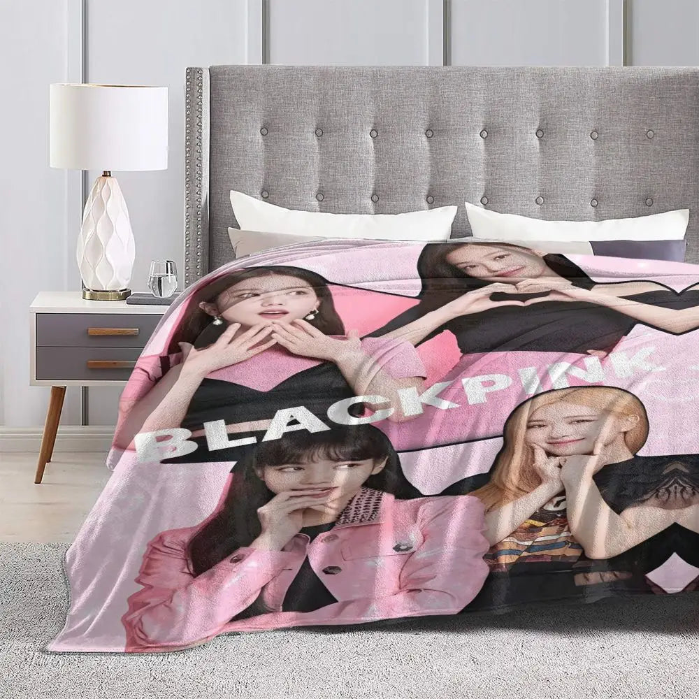 Music Idol Black-Pinks Girl Blankets Flannel All Season in USA