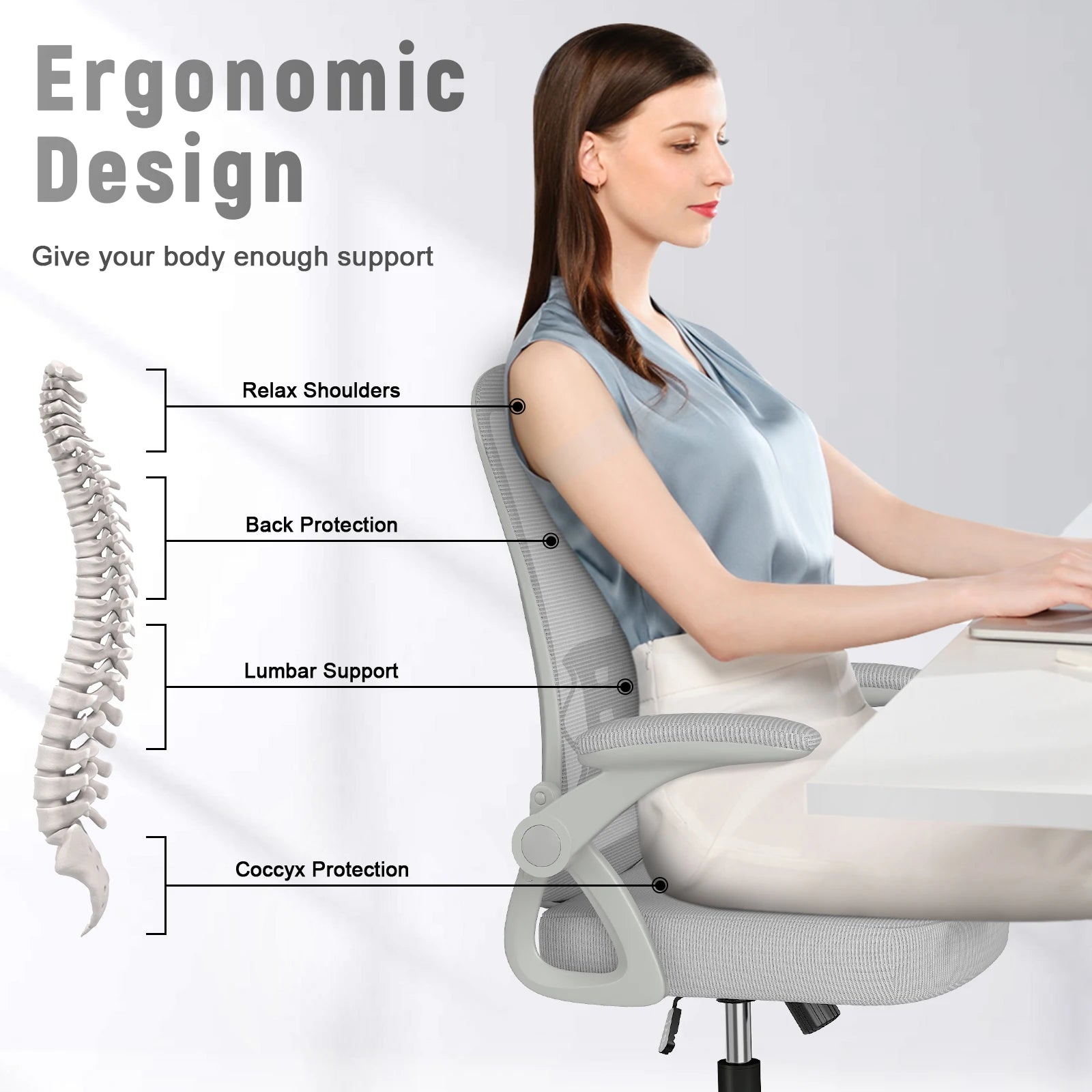 Ergonomic Office Chair with Slide Seat Mesh Seat IN USA.