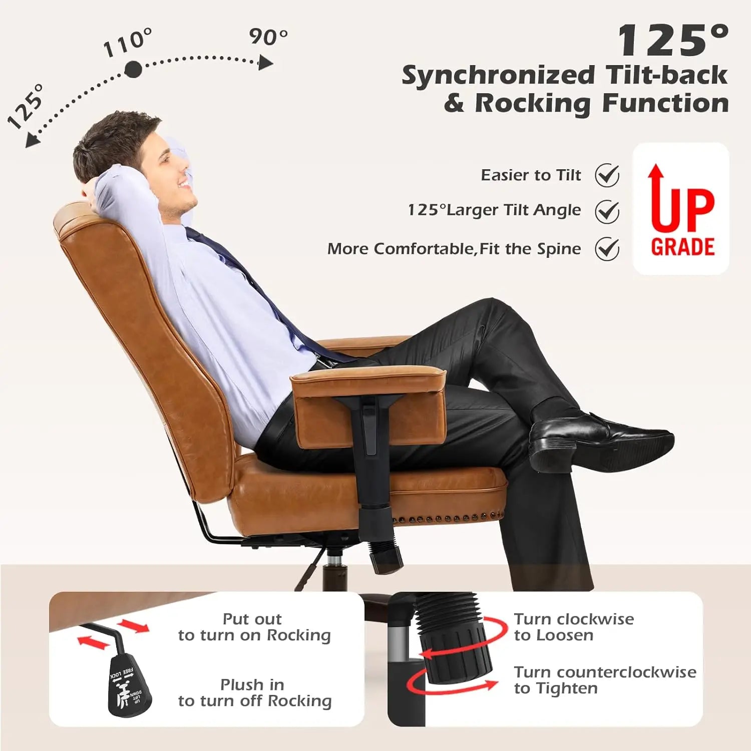 YAMASORO Ergonomic Executive Office Chair with Height-Adjustable in USA.