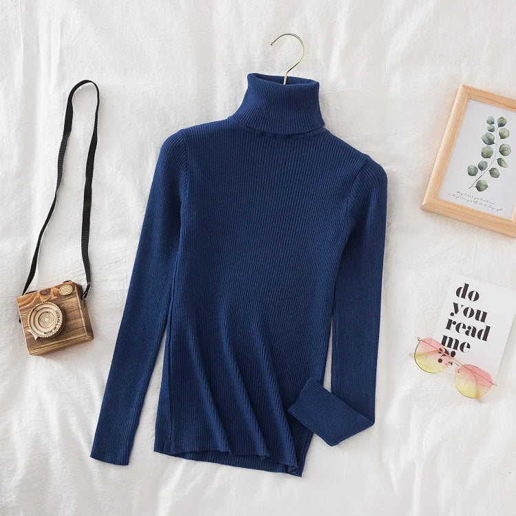 Women Spring Turtleneck Sweater Knitted Soft Pullovers cashmere in USA