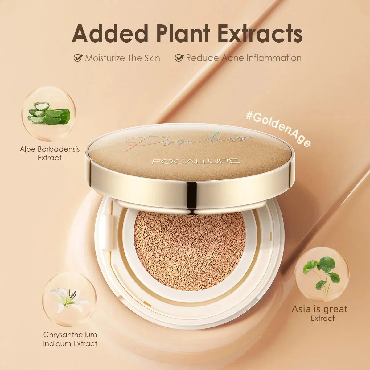 FOCALLURE Waterproof Matte Air Cushion Poreless BB＆CC Cream in USA