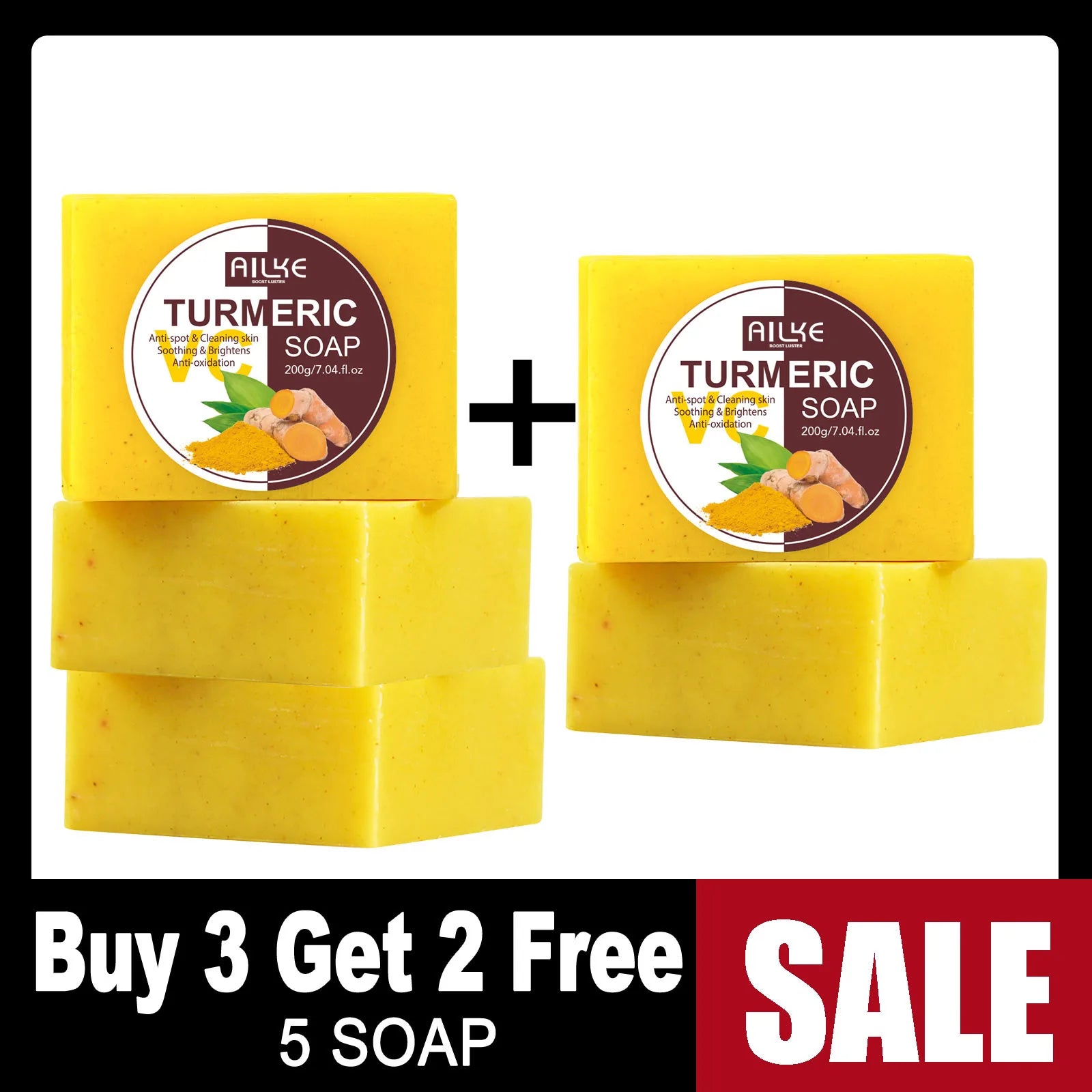 AILKE Natural Turmeric Bath Soa Face & Body in USA