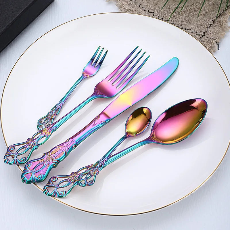 Stainless Steel Flatware Tableware Multi-Color Knife in USA.