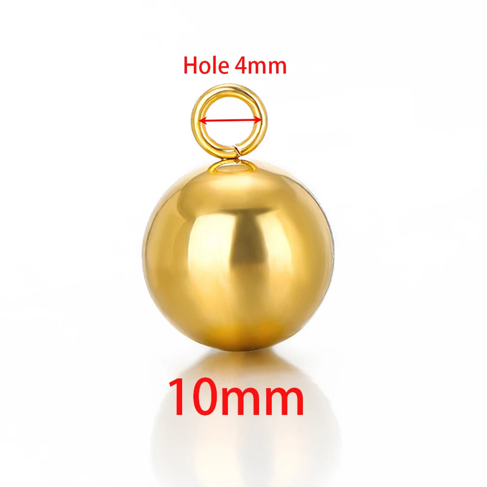 Stainless Steel Solid Ball Beads Charms Pendants for Necklaces in USA.