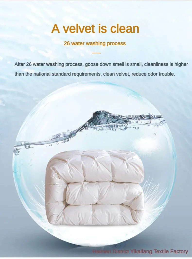 Winter Warm White Goose Down Comforter 95% Cotton Duvet Core