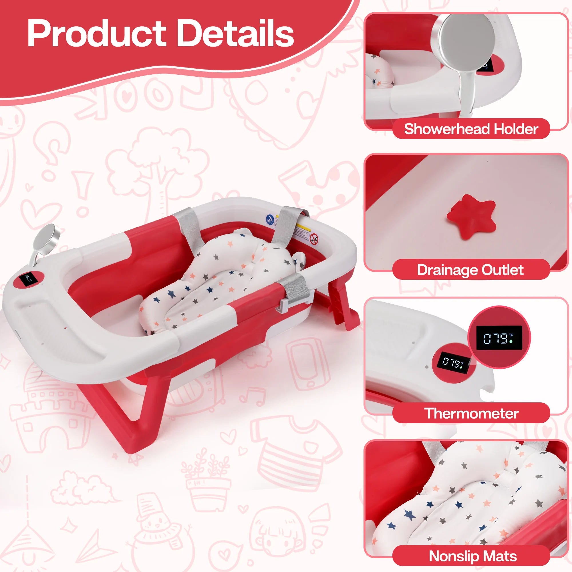 Baby Bathtub Newborn Toddle Months,Portable in USA