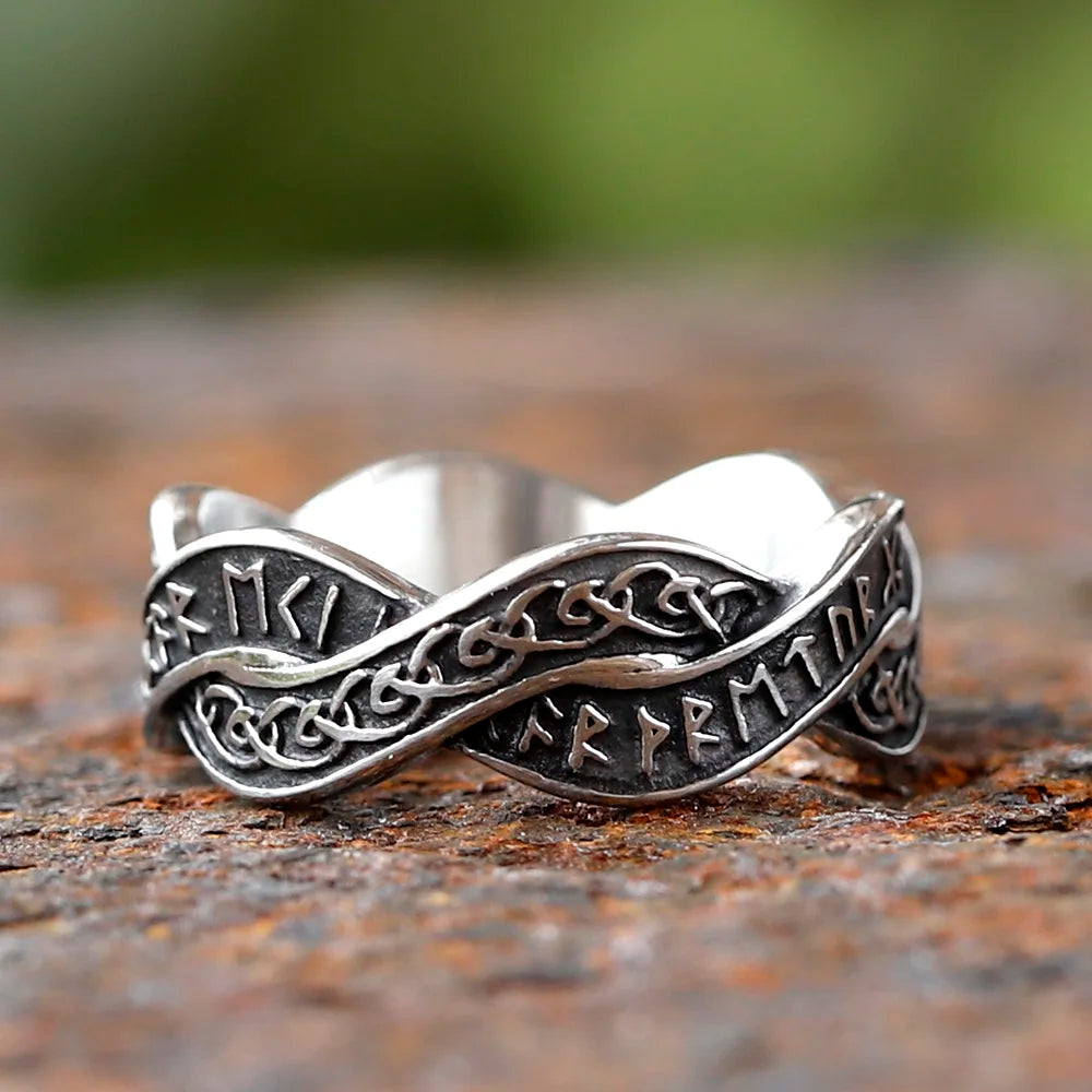 Stainless Steel Viking Nordic Celtic Festival Runes Ring in USA