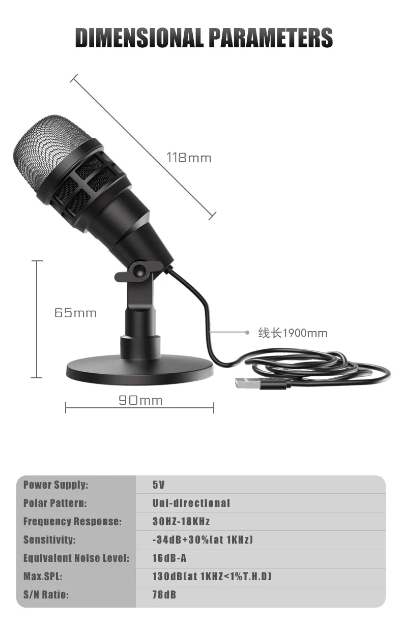 USB Condenser Microphone With RGB, Microphone For Podcasting in USA.