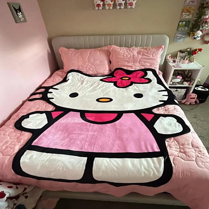 Hello kitty Shape Blanket Flannel Throw Blanket in USA.