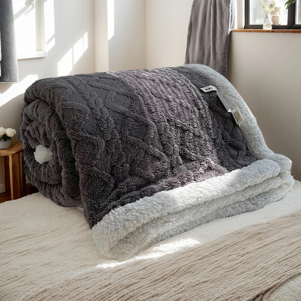 Thick Winter Warm Blanket Bed Artificial Lamb Cashmere in USA