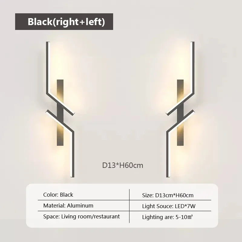 LED Wall Lamp Modern Minimalist Strip Wall Decor Lights Lighting IN USA.