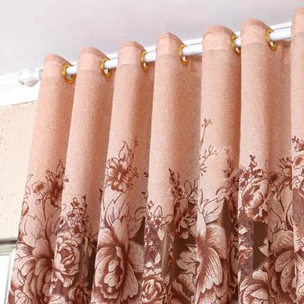 Flower Jacquard Tulle Window Curtain Drape Lace Embroidered IN USA.