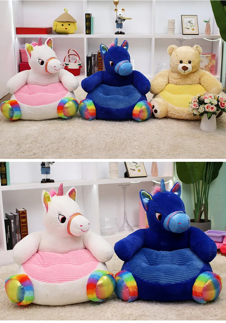 Support Seat Plush Soft Stuffed Animals Fold Sofa Infant Learning To S