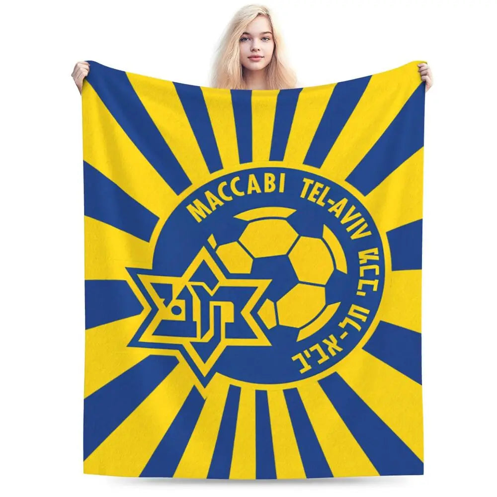 Maccabi Aviv Flannel Throw Blanket Warm Bed Blanket in USA.