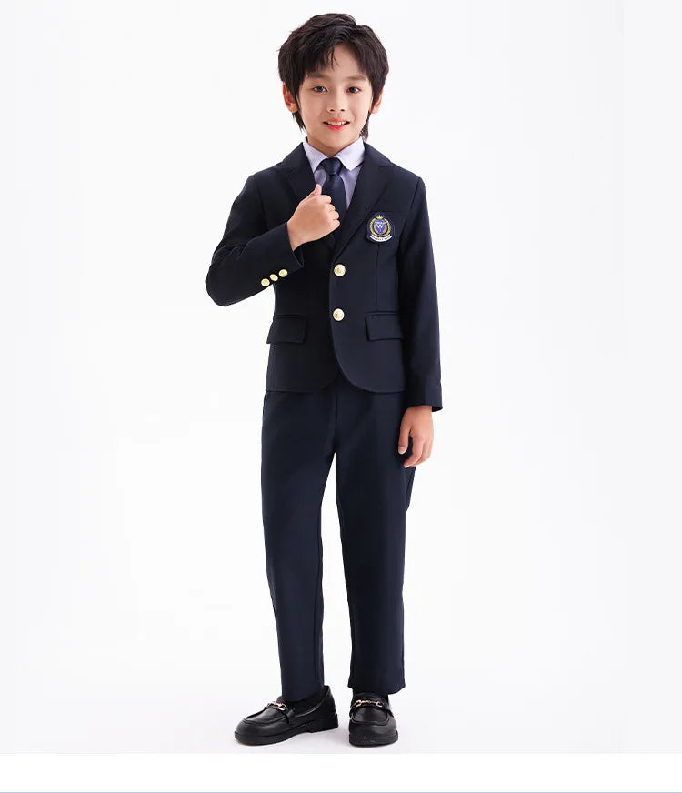 Children School Uniform Girls Jacket Pleated Skirt Suits Boys in USA