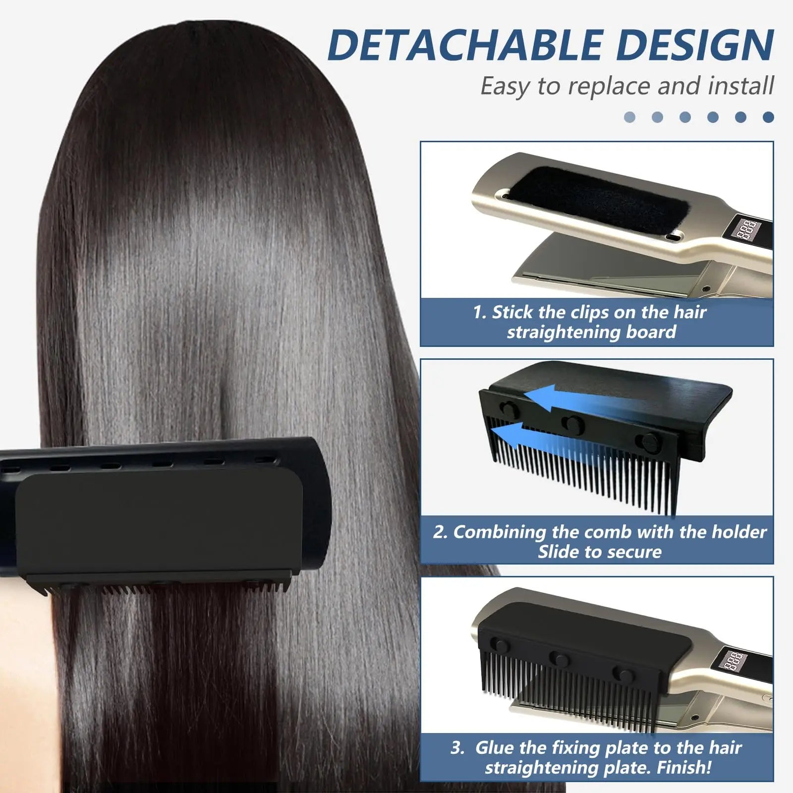 Comb Attachment Clip Flat Iron Hair Straightener Comb in USA