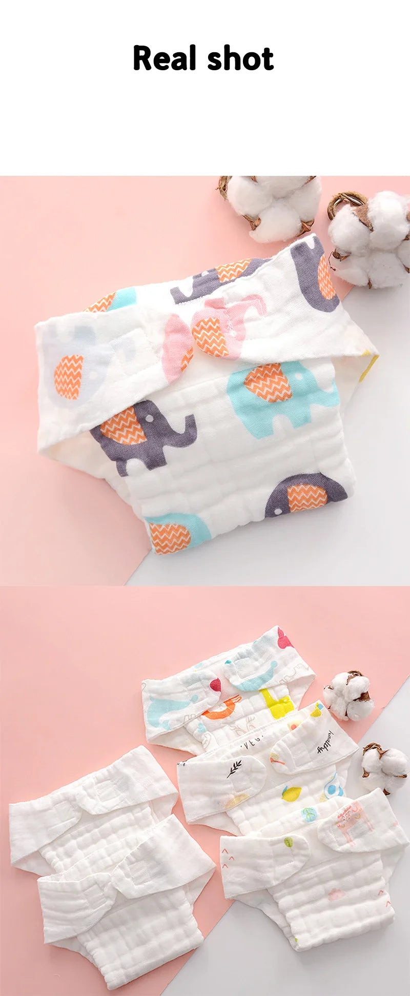 gauze baby cloth diapers cartoon baby training pants in USA