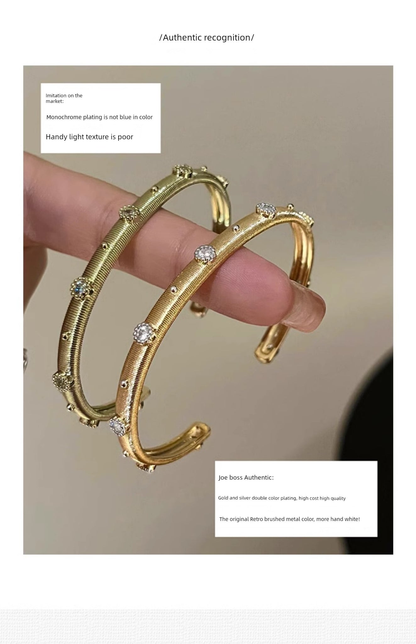 Joy Woven Gold Advanced Texture Rhinestone Retro Bracelet in USA.