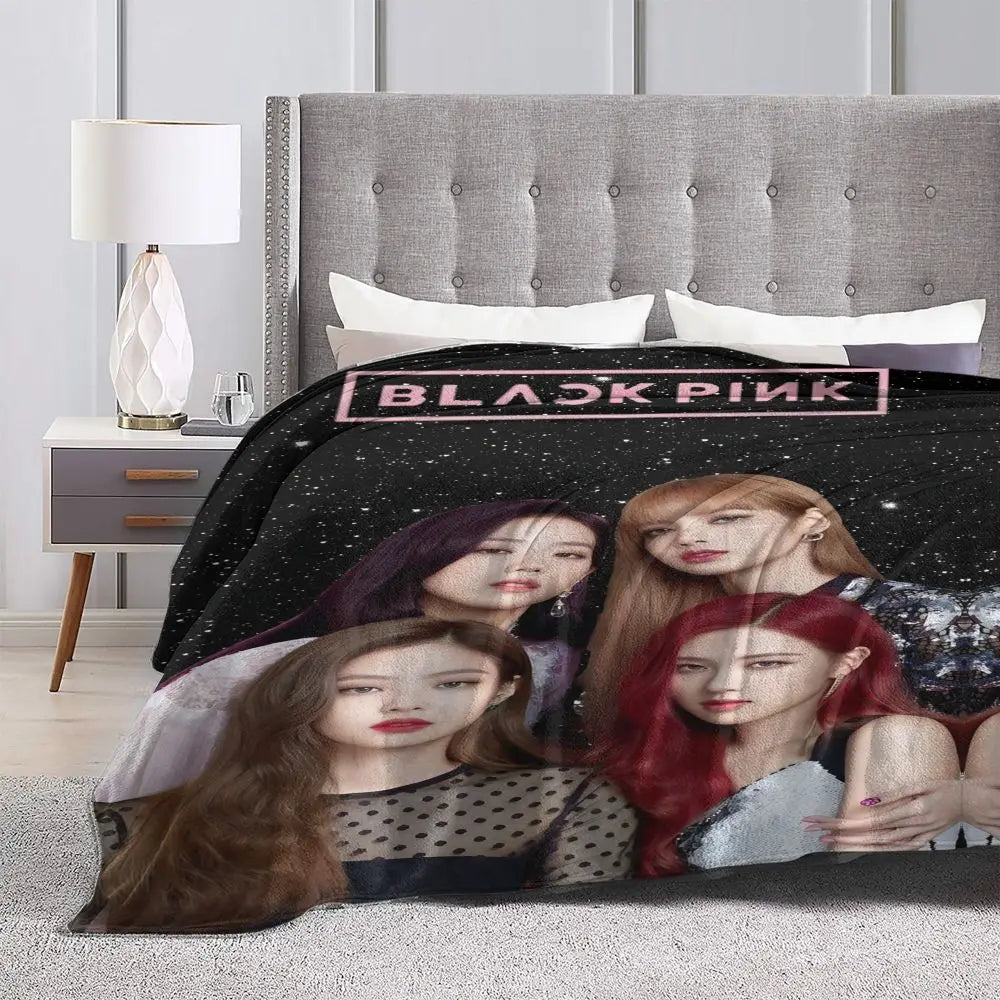 Music Idol Black-Pinks Girl Blankets Flannel All Season in USA