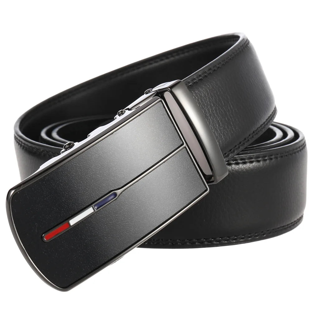 Men's Leather Belts Fashion Buckle Cowskin Male Belts in USA