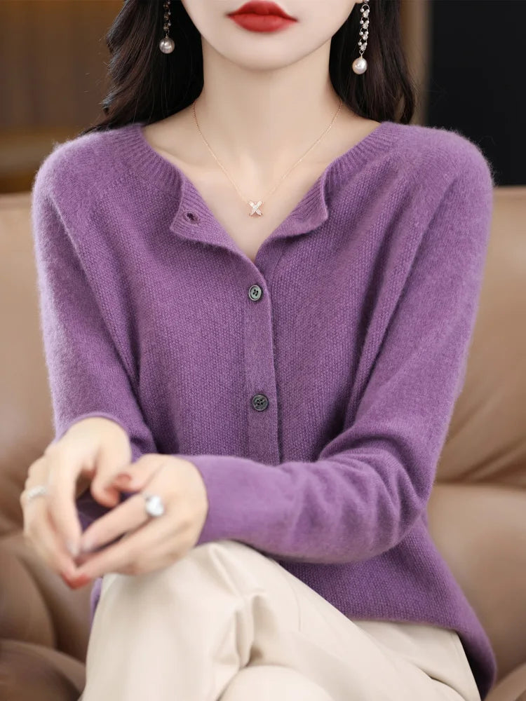 Merino Wool Sweaters Cashmere Cardigan Spring Autumn in USA