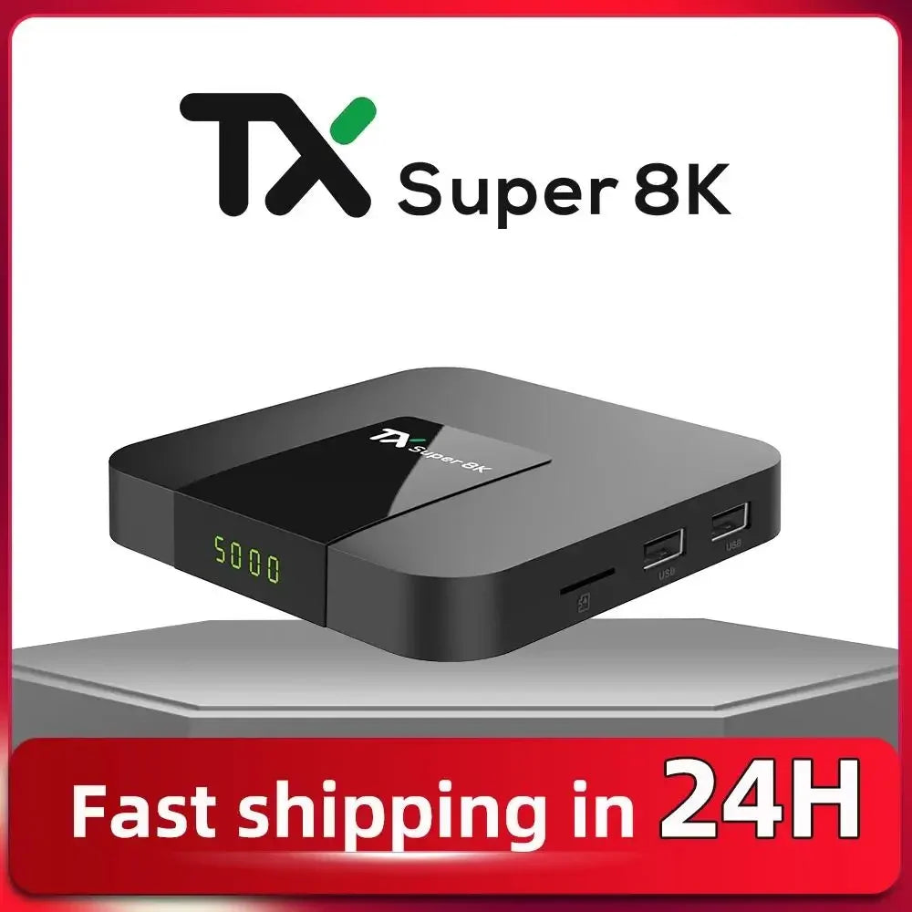 Arabic TV Box Android TX Super 8k Plug and Play 4K HD in USA.