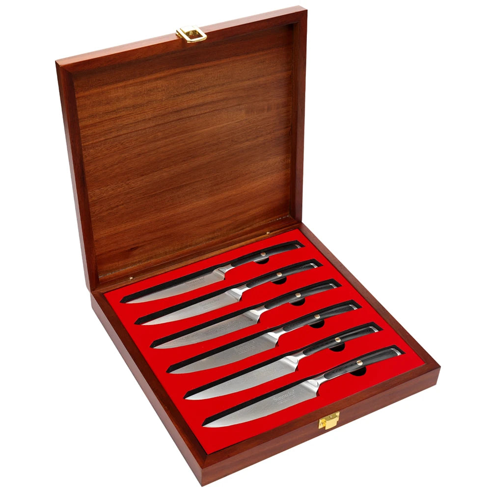 Sunnecko Utility Steak Knives High Quality VG10 Damascus in USA.