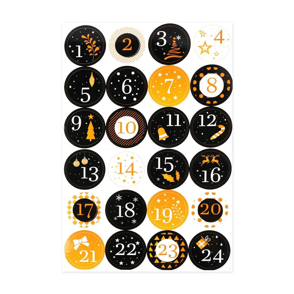 Christmas Gift Stickers Advent Calendar Number Paper