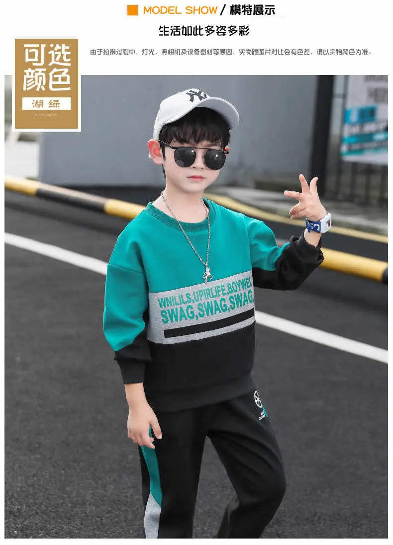 Boys Clothes Set striped Sweatshirt tops in USA