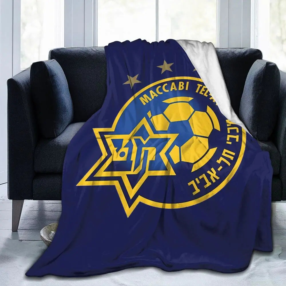 Maccabi Aviv Flannel Throw Blanket Warm Bed Blanket in USA.