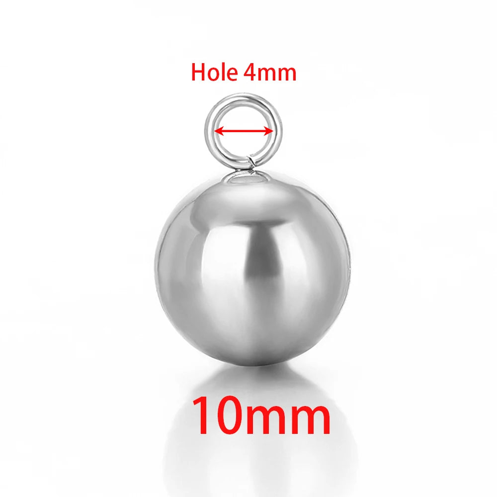 Stainless Steel Solid Ball Beads Charms Pendants for Necklaces in USA.