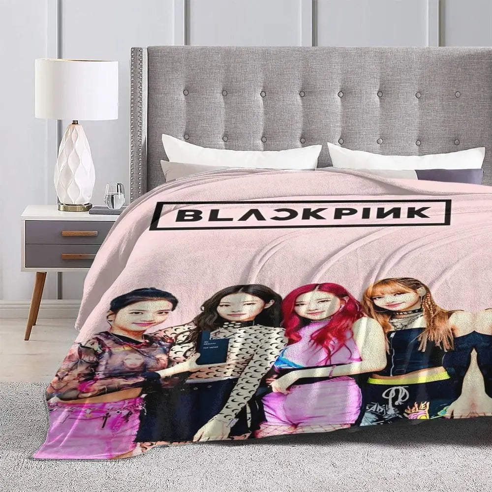 Music Idol Black-Pinks Girl Blankets Flannel All Season in USA