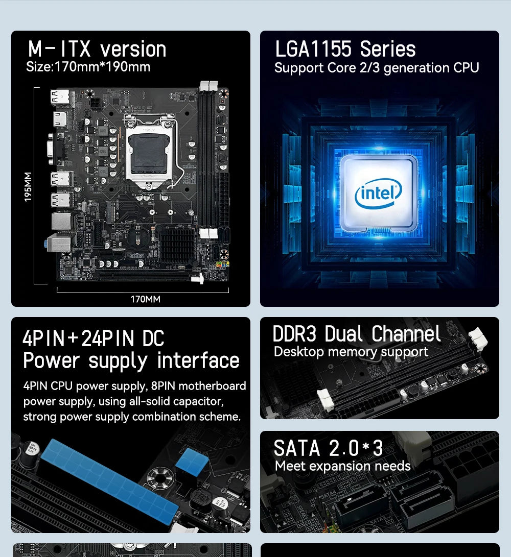 MACHINIST H61 Motherboard LGA 1155 DDR3 RAM Compatible With Intel Core