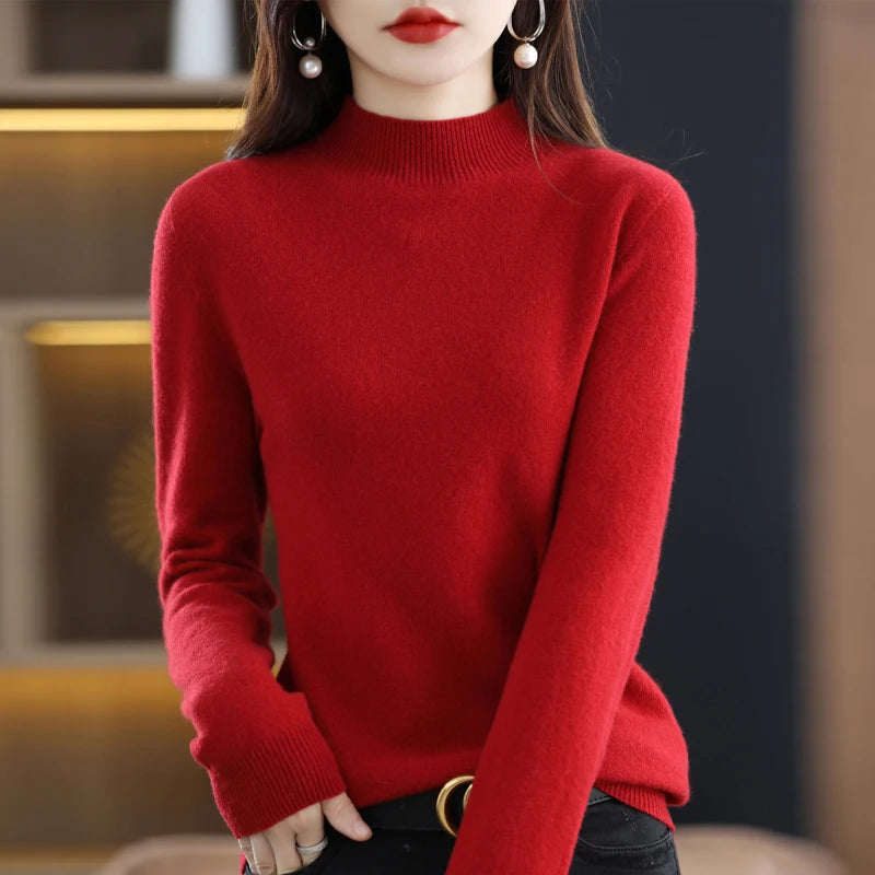 Pure Wool Half-neck Pullover In Autumn And Winter New Cashmere in USA