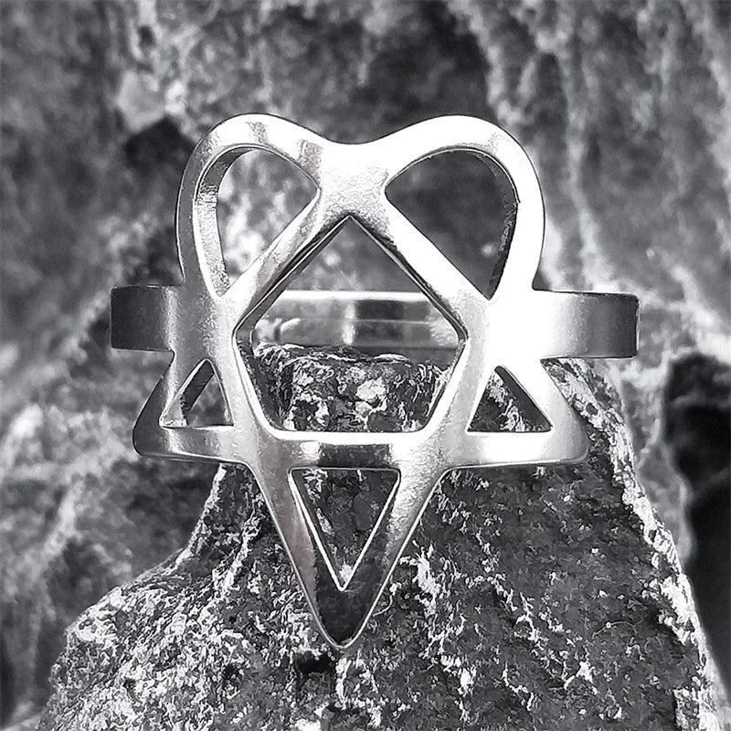 Heartagram Symbol HIM Music Band Ring Women Men in USA