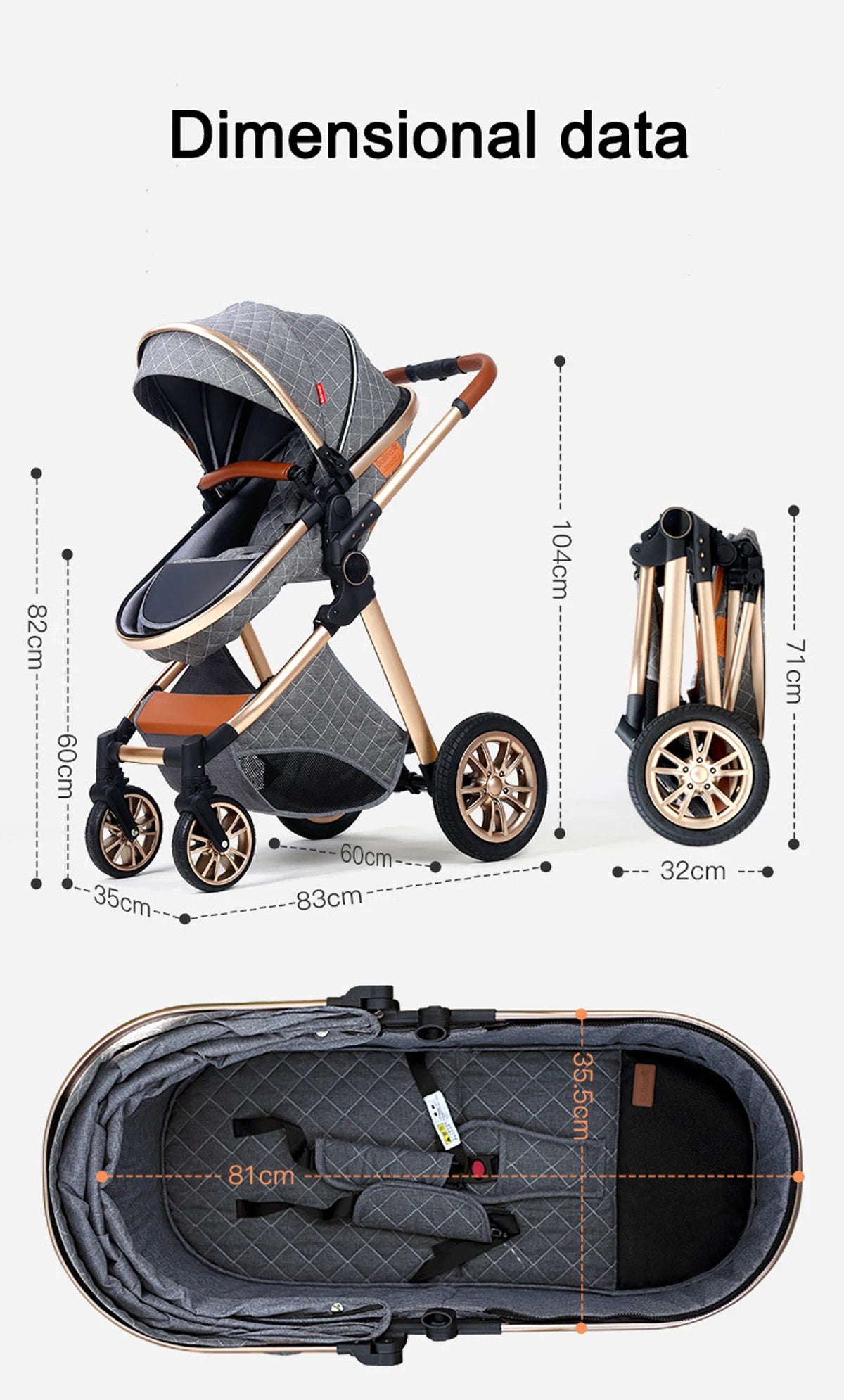 Foldable Stroller High landscape Newborn Baby in USA