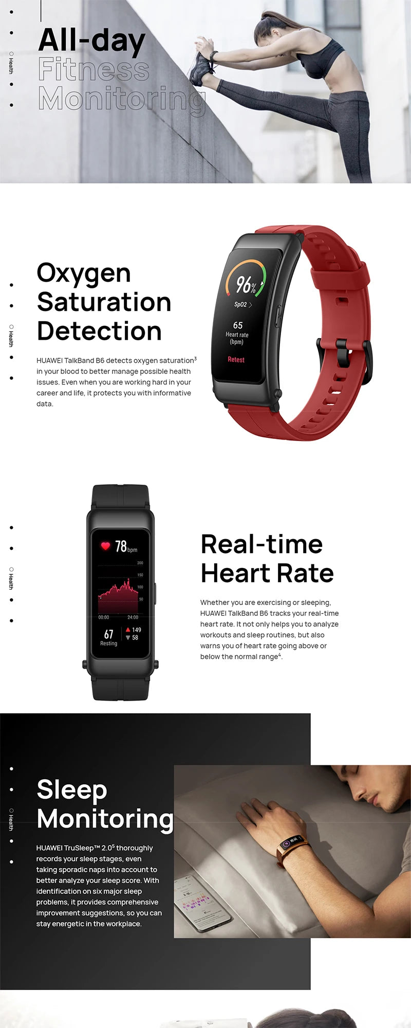 Headset Wristband 1.53 Inch AMOLED Touch Screen Heart in USA.